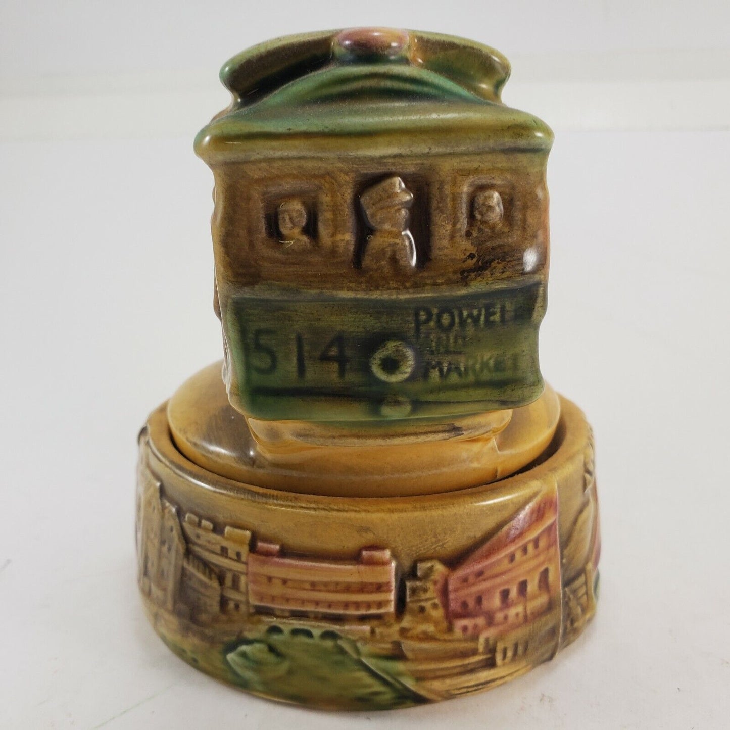 San Francisco Street Car Music Box Pottery Vintage Powell & Hyde & Beach 514