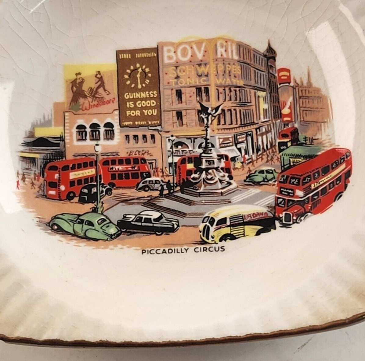 Vintage Piccadilly Circus Trinket Dish Durability Weatherby Hanley England