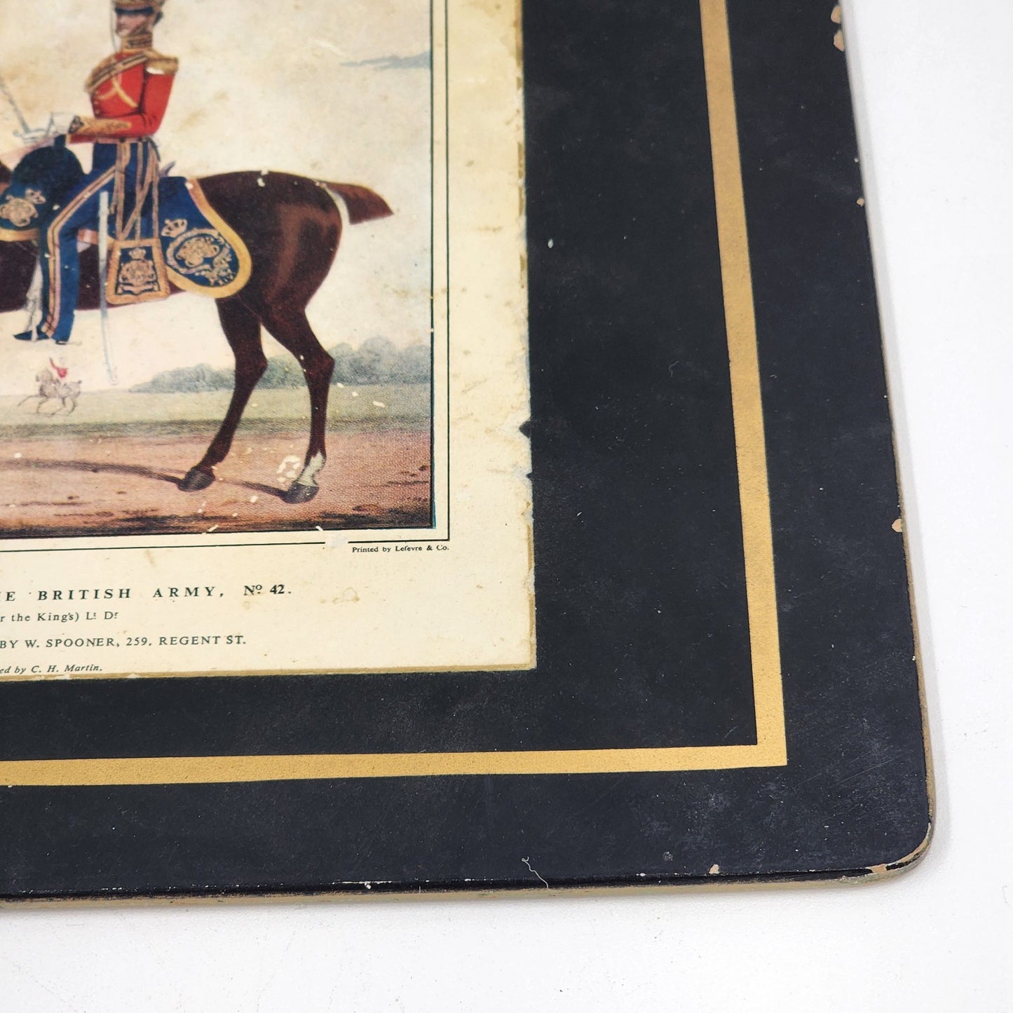 Officers Of The British Army No 42 Image Print Hardboard Frame Black Matted