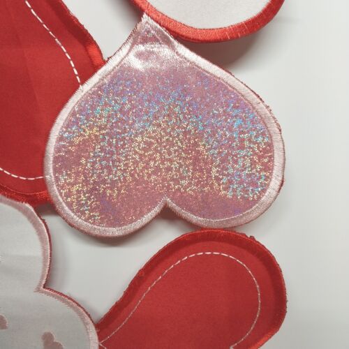 Amared Valentines Day Table Runner Décor Spliced Red Love Heart 69" x 15"