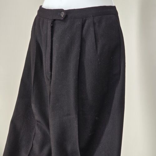 Emotions Black Women’s Slacks Size 8 Zip Front Pleated Wool Blend with Pockets
