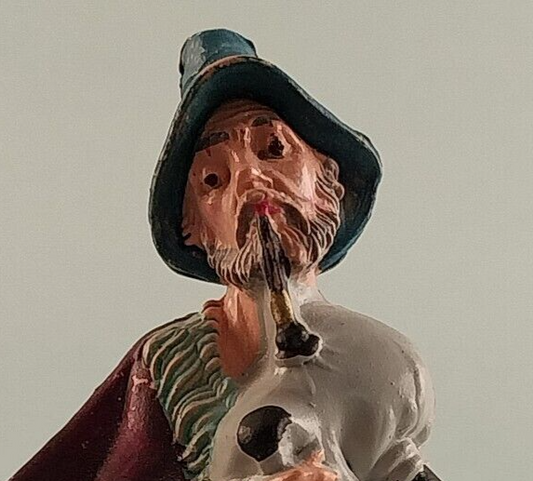 Hollow Chalkware Fontanini Bagpipe Playing Shepard Figurine Depose Italy Vintage