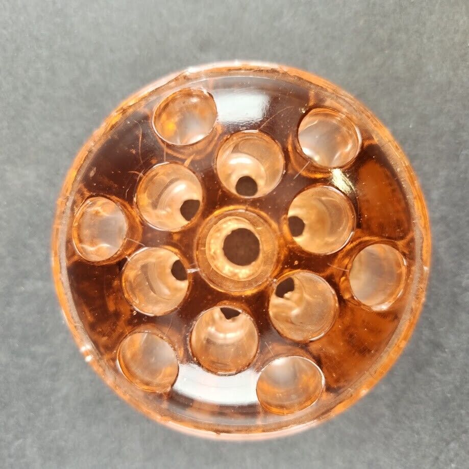 Floral Frog Glass Amber Color Vintage Decortications Floral Arrangements