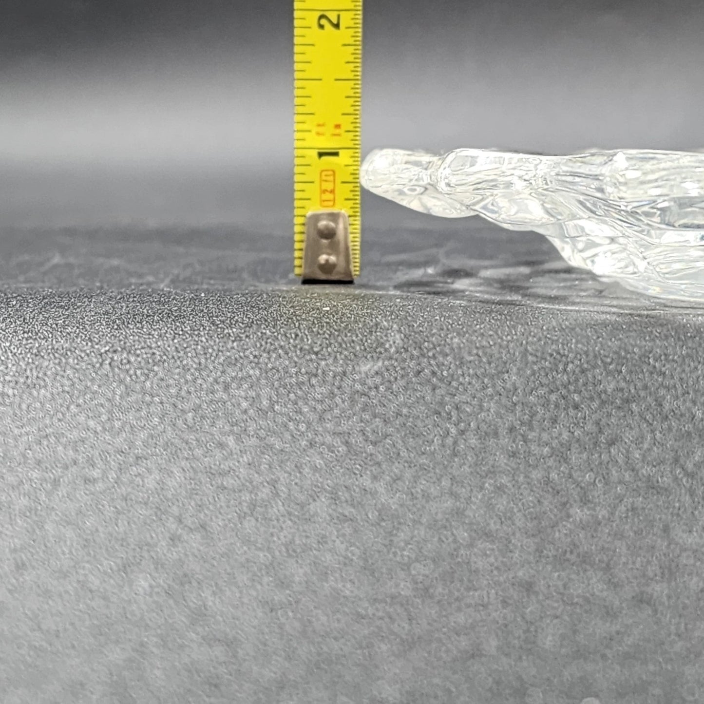 2 Fostoria American Clear Dinner Plates 9.5" Cubist Design Pressed Glass Vintage