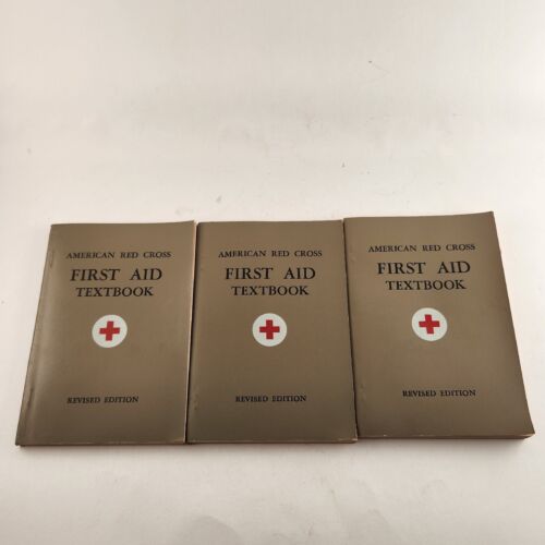 Lot of 3 American Red Cross First Aid Textbook Revised Edition 1945