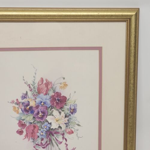 Lavender Ribbon Framed And Matted Print by Barbara Mock Wall Art 16"w x 18"h