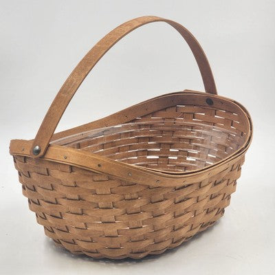 Longaberger Full-Size Maple Brown Crocus Basket w Plastic Protector Liner 2006