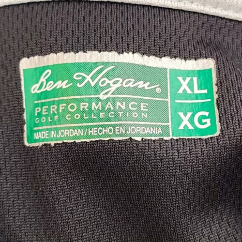 Ben Hogan Black Gray Men's Short Sleeve 3 Button Polo Shirt Size XL