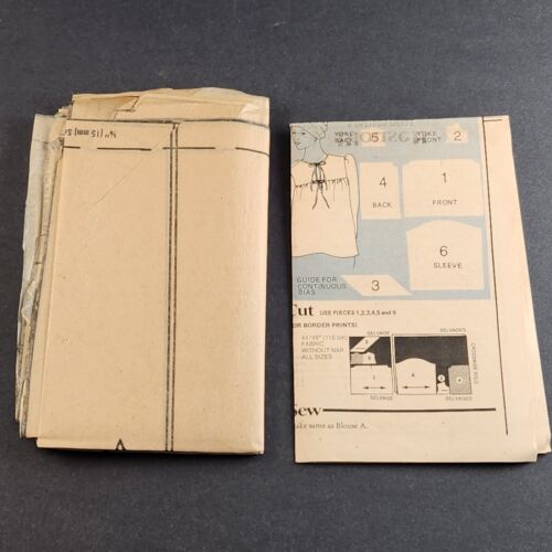 Butterick 5624 Vintage Sewing Pattern 1970's Misses Blouse/Shirt Top Size 14