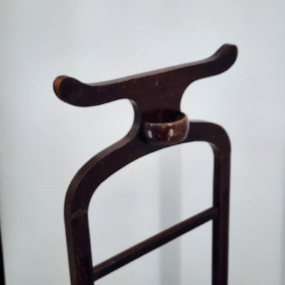 Wood Valet Butler Floor Standing Men's Clothes Suit Wardrobe Rack 45"h x 17"w