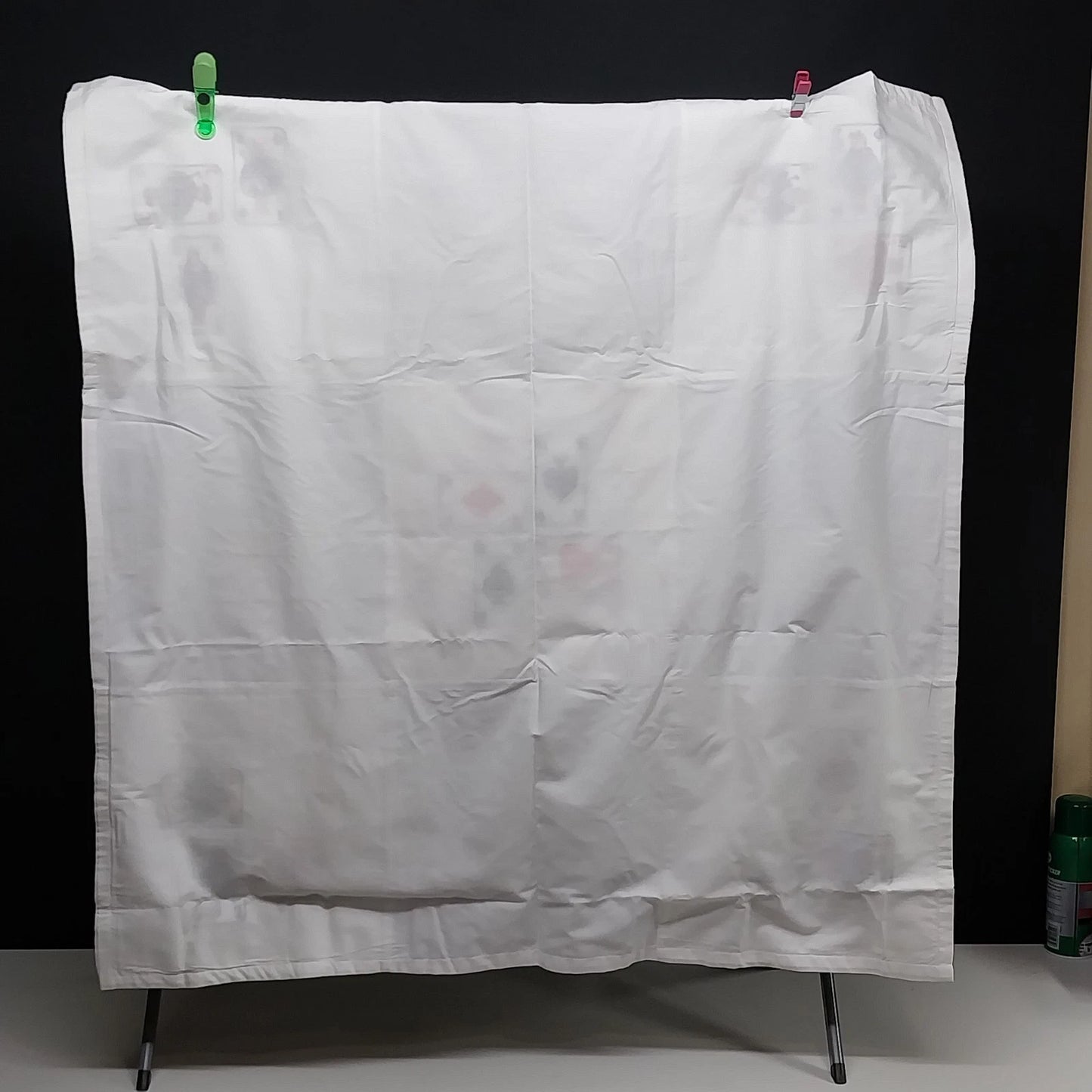 Vintage Hand Embroidered Playing Cards Card Table Cover 37 Inch