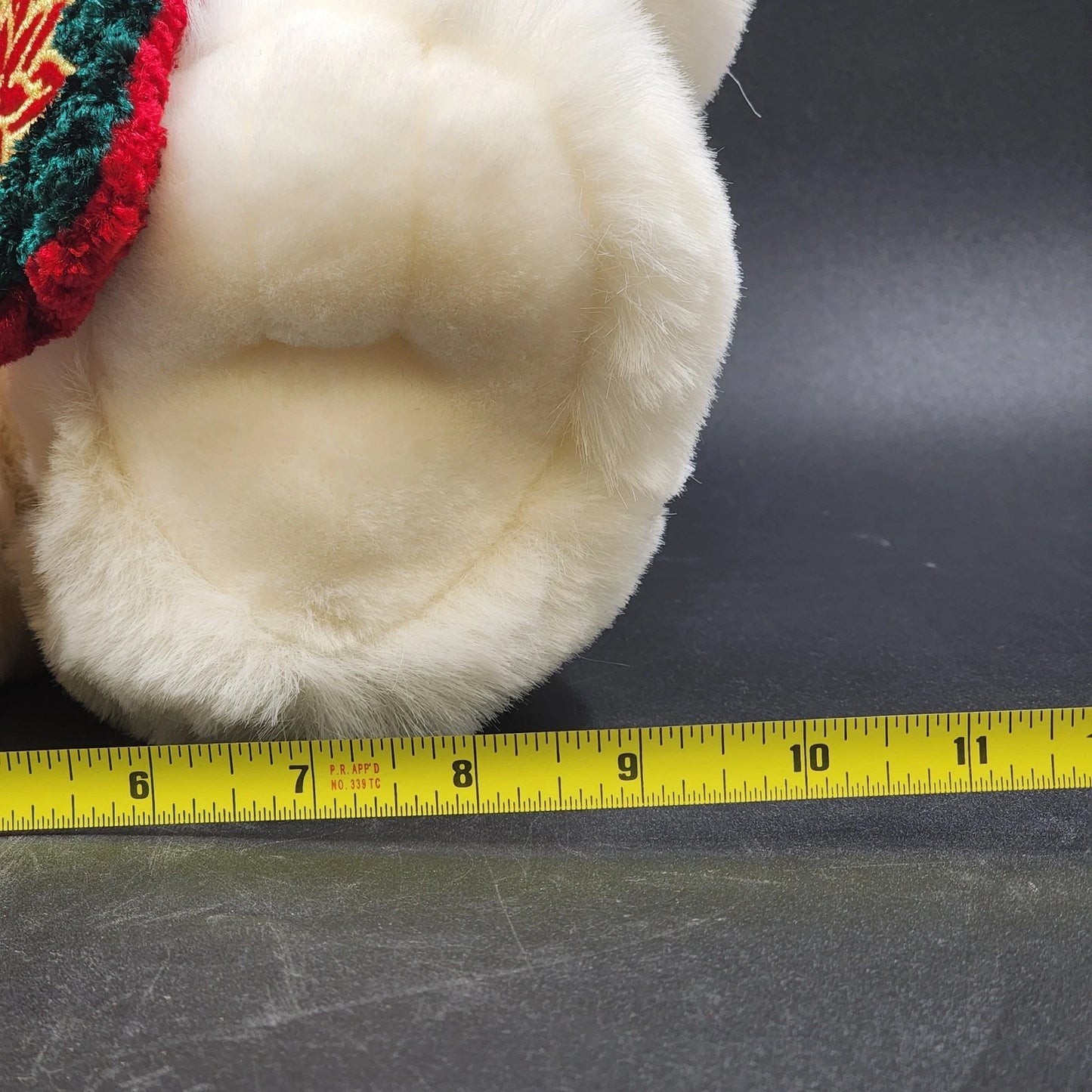 Santa Bear 2001 Kmart Christmas Plush Collectible White Teddy w Hat & Scarf 15"