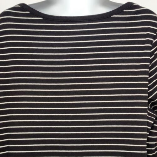 Studio Works Women Cotton Black and White Striped Half Sleeve Shirt Size XL