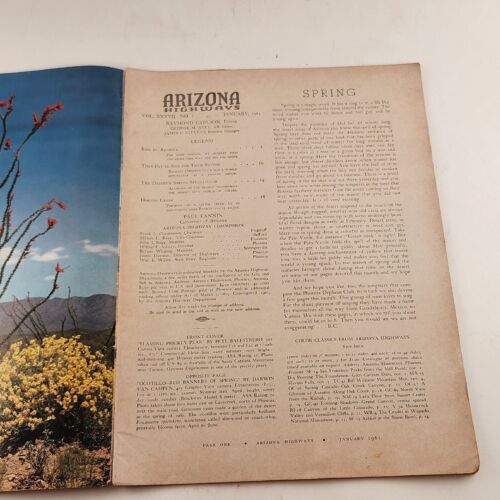 Arizona Highways January 1961 Edition Spring Catalog Desert's Spring Spectacular