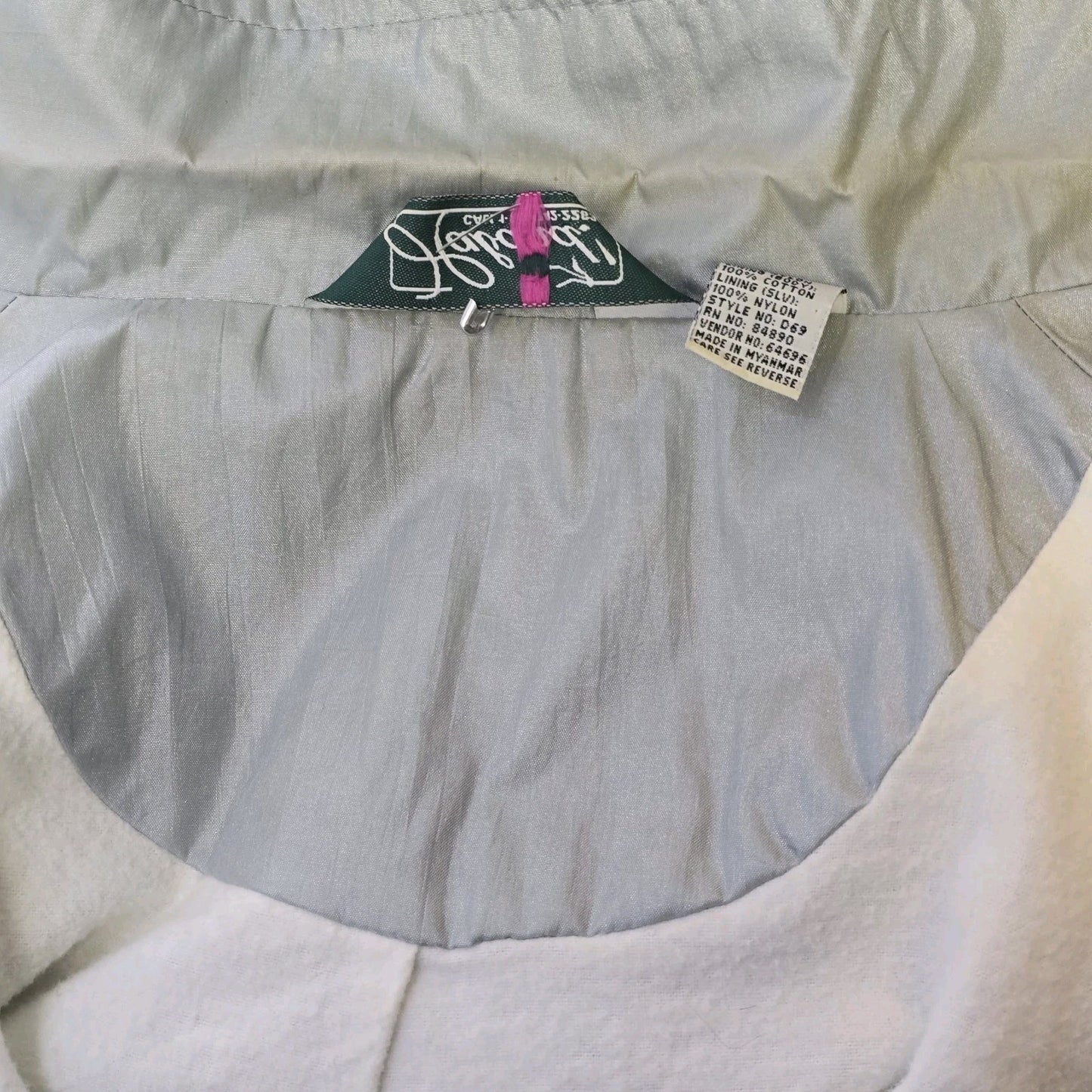 Haband Outwear Windbreaker Women's Silver Gray Metallic Crinkle Jacket Medium