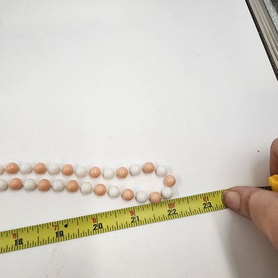Glossy White and Pink Infinity Faux Rhinestone Beaded Two Strand Necklace 23"