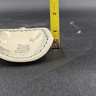 Set Of 2 Ceramic Measuring Scoops Measures Flour and Sugar Hand Painted Homemade