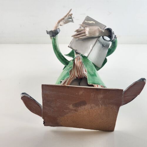 Arnoldo Miniati Ceramic Sculpture Orchestra Maestro Modern Art 10 Inch Tall