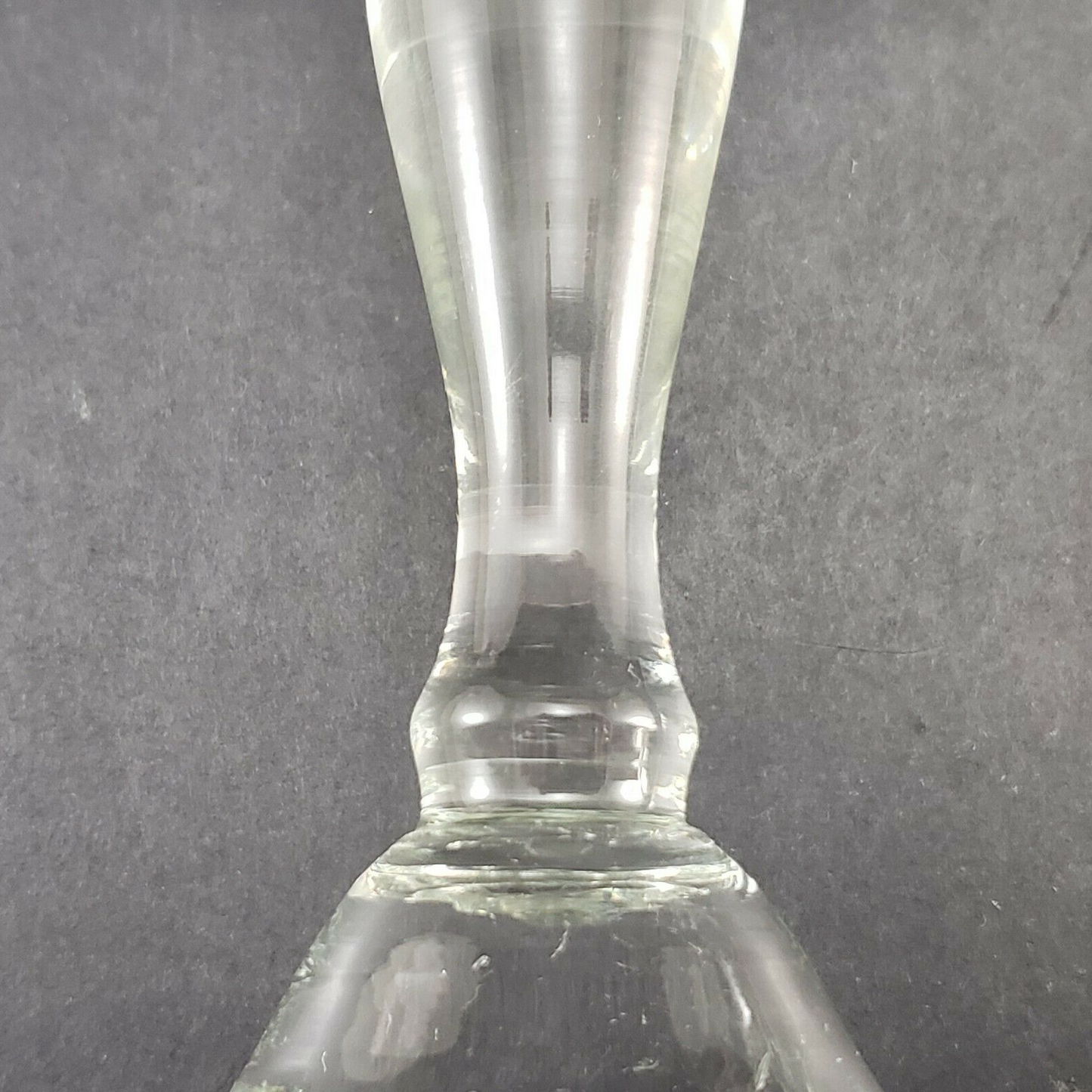 Pair Crystal Clear Glass Candlesticks 9" Tall Vintage Wide Base Holders