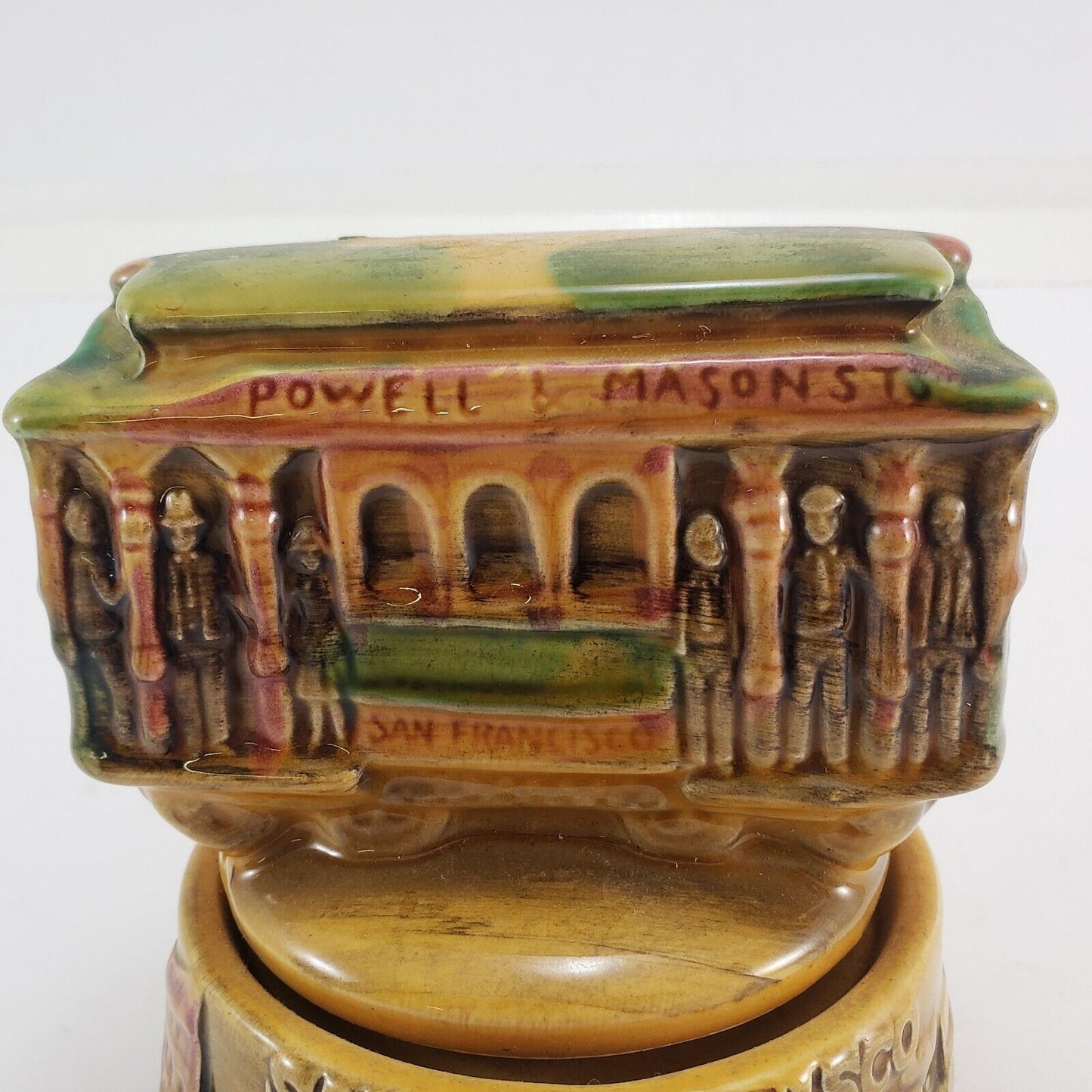 San Francisco Street Car Music Box Pottery Vintage Powell & Hyde & Beach 514