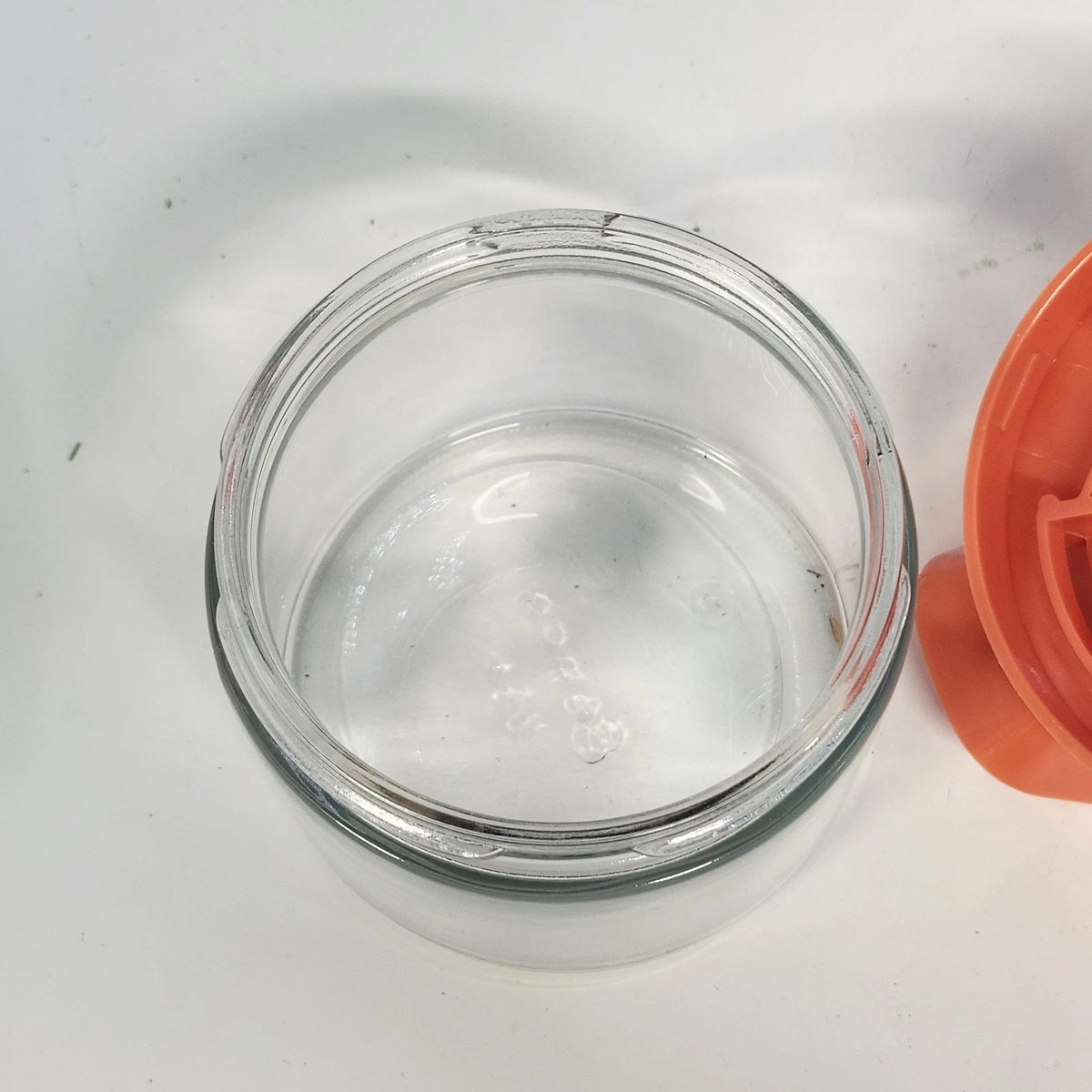 Gemco Citrus Juicer Orange Plastic Reamer Clear Glass Jar USA Manual Squeezer