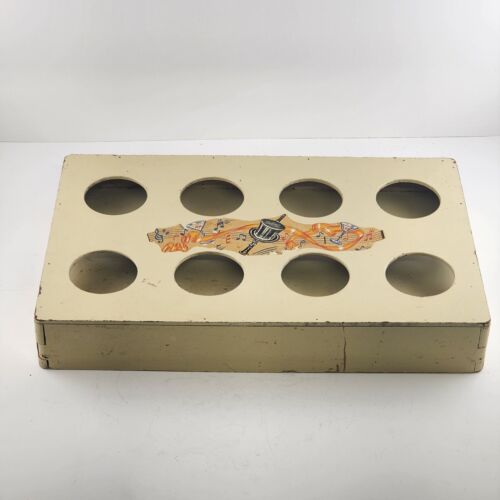 Cocktail Glass Wooden Tray Musical Theme Holder Serving 10 x 16" Vintage 1960s