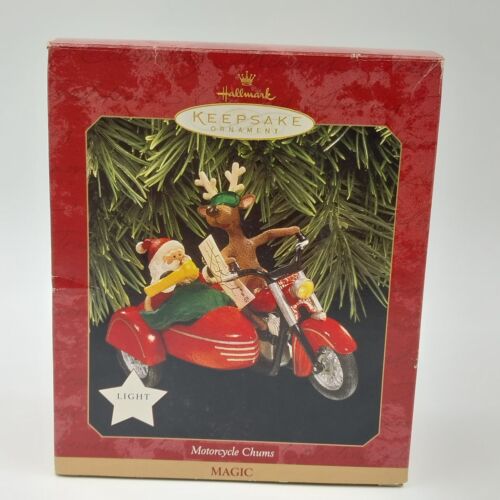 Hallmark Keepsake 1997 Christmas Ornament Magic Motorcycle Chums w Light Vtg