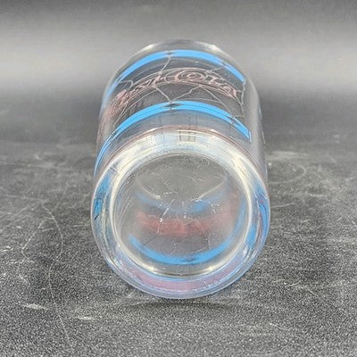 Pepsi-Cola 12oz Drinking Clear Glass 6.25" Stained Glass Tiffany Style Vtg 1970s