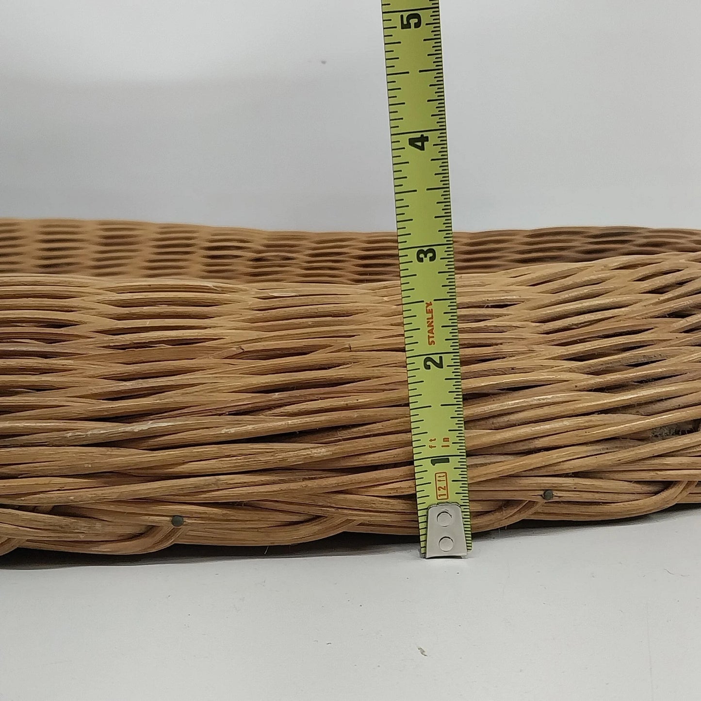 Vintage Wicker Rattan Oval Wall Mirror Boho Coastal Decor 26x21