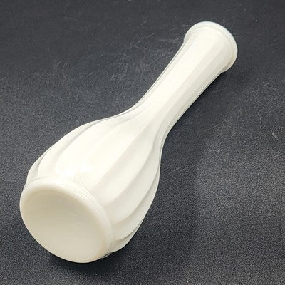 Carr Lowrey White Milk Glass Bud Vase Pedestal Vertical Design 8.7" Vtg