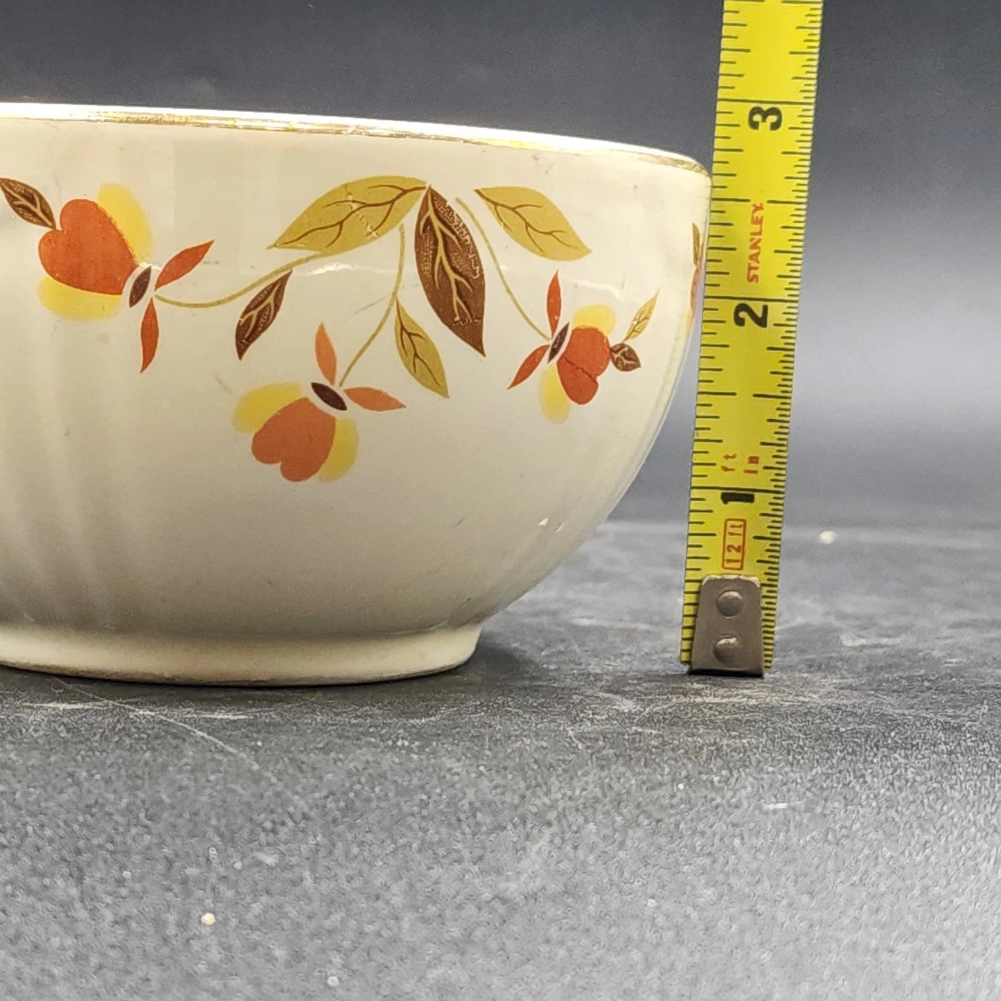 Autumn Leaf Ruffled D Sugar Bowl No Lid Halls Superior Jewel Tea MCM Kitchenware