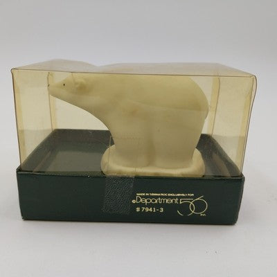 Dept. 56 Bisque Clip-on Ornament Small Polar Bear Christmas with Box 7941-3 1991