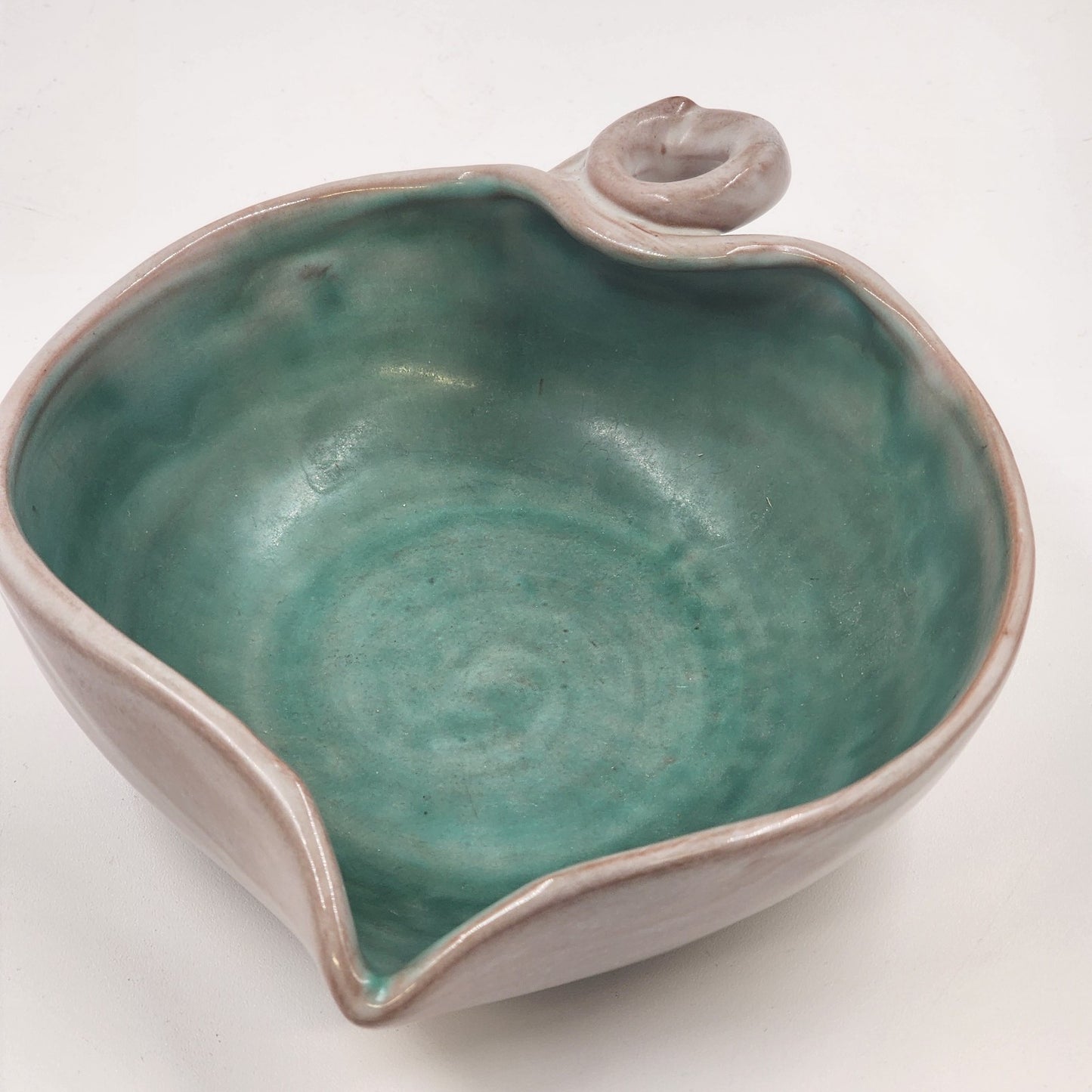 Stangl Pottery Candy Leaf Dish Turquoise Inside Gray Outside No 3787 MCM USA