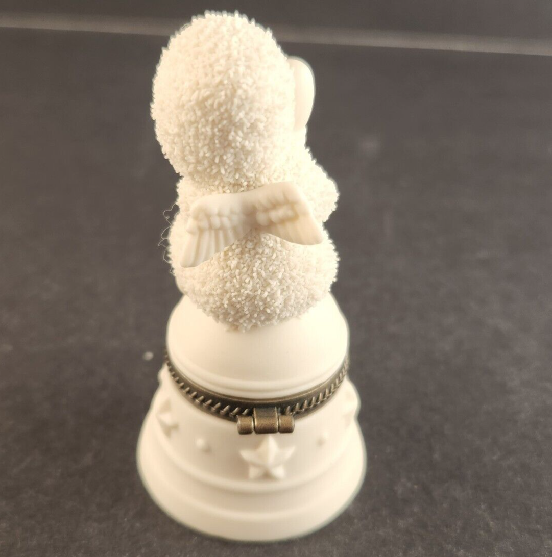 Snowbabies Dept 56 Bisque Hinged Box I'LL RING FOR YOU 68928 Retired 7"