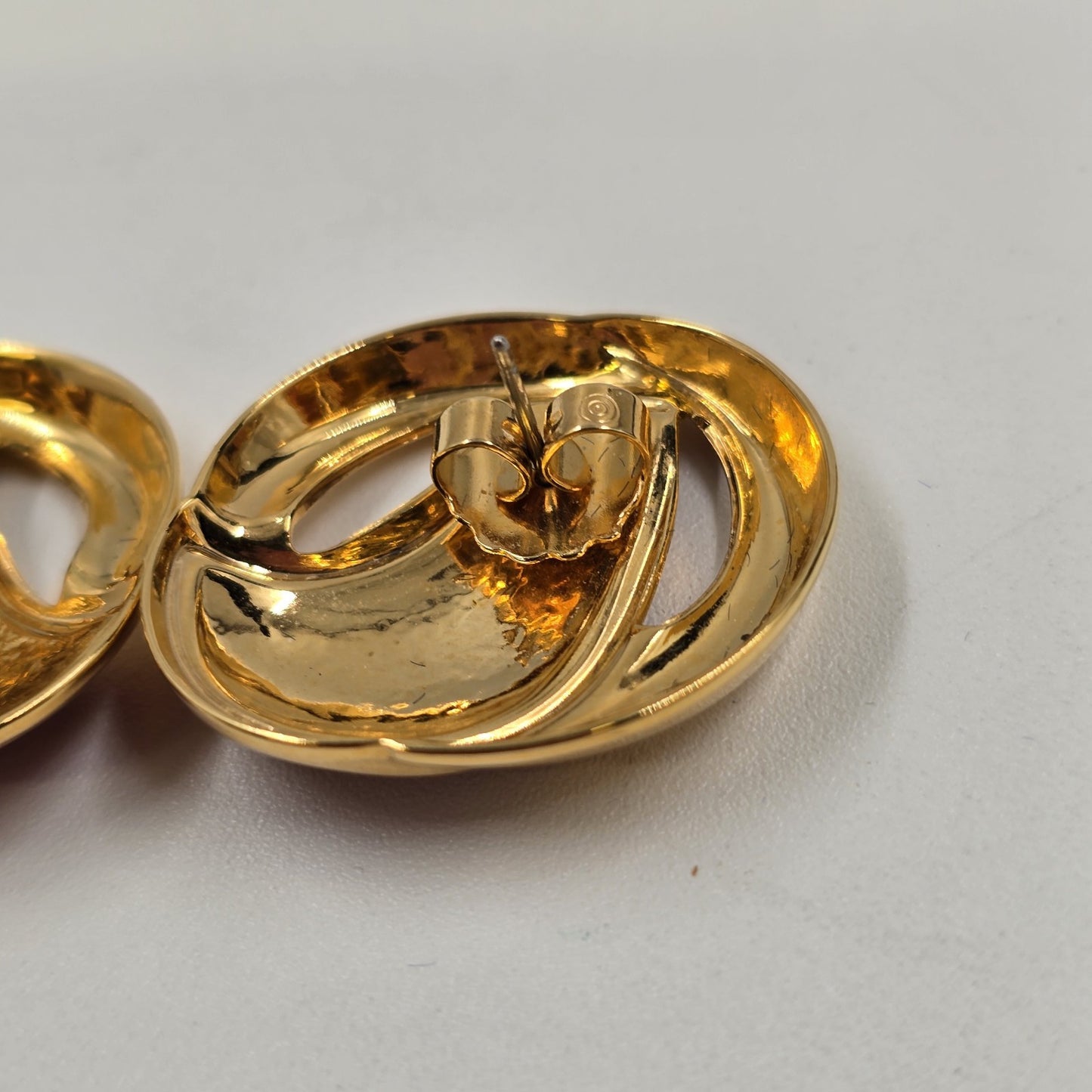 Avon 2 Earrings Gold Tone Burgundy Red Enamel and Marbled Gray Enamel