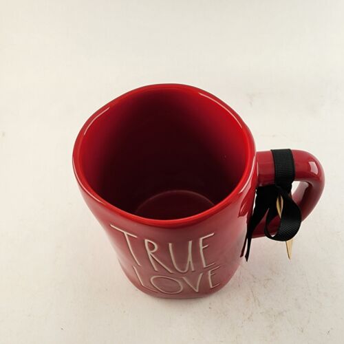 Rae Dunn Disney Princess Red Mug with TRUE LOVE Inscribed White Lid w Red Rose