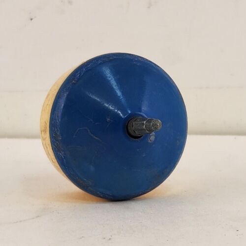 Mattel Mini-Wizzzer Spinning Top Toy Standard Yellow Blue 1970 No Tip Wheel
