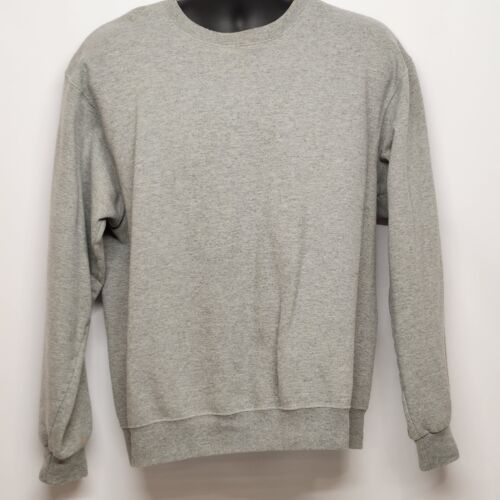 Fruit Of The Loom Gray Crewneck Sweatshirt Men's Large Plain Fleece Ragland