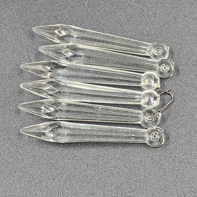 12 Rock Icicle Spear Drop Chandelier Crystals 3.2" Glass Prisms