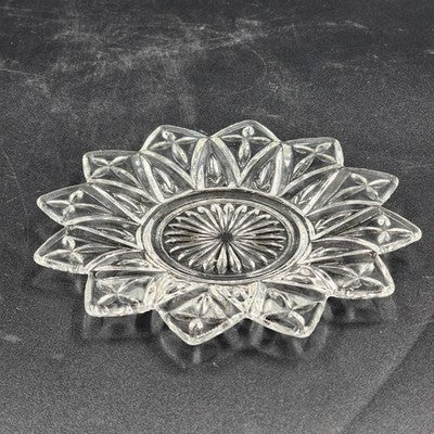 Clear Flower Petal Bread & Butter Plate 6.25" Federal Glass Pressed Design 1960s