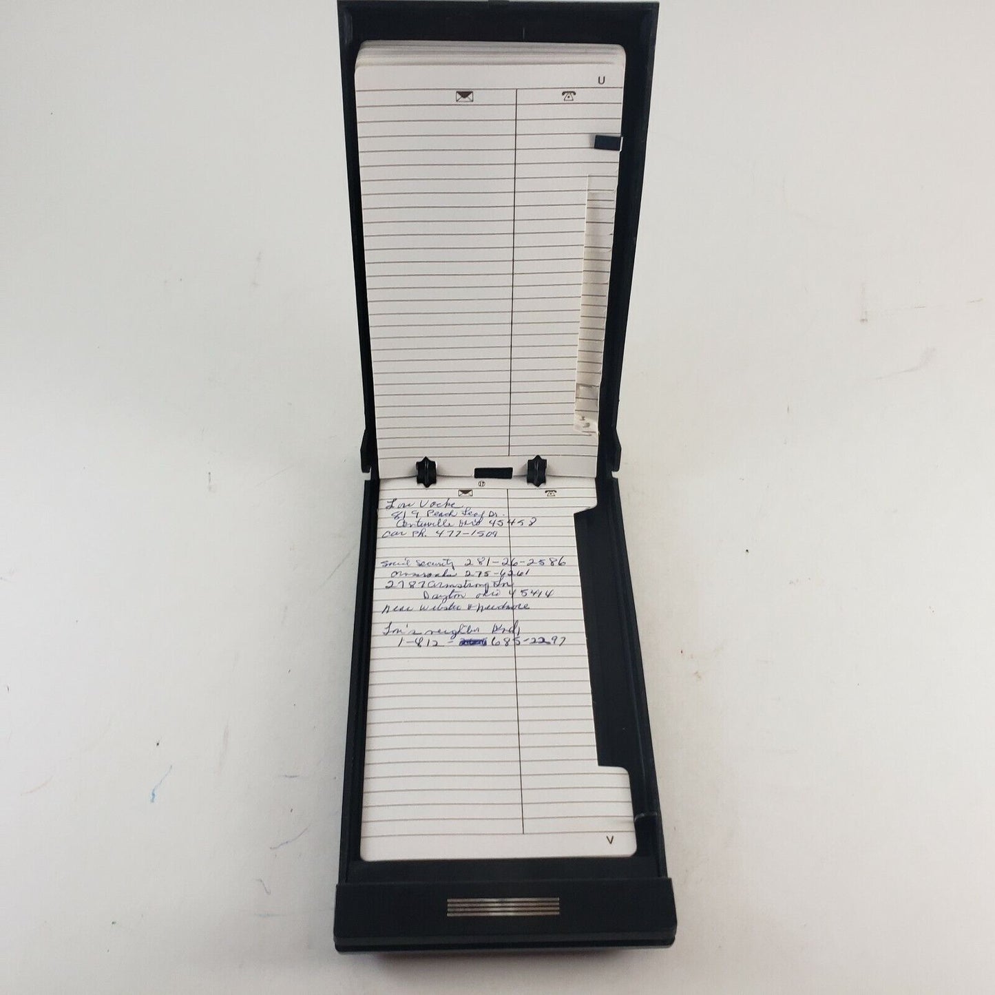 Push Button Pop-Up Address Book Vintage Desktop Phone Contact Information Holder