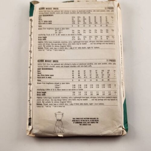 Simplicty ESP 6288 Vintage Cut Sewing Pattern Misses' Dress Size U (16 18 20)