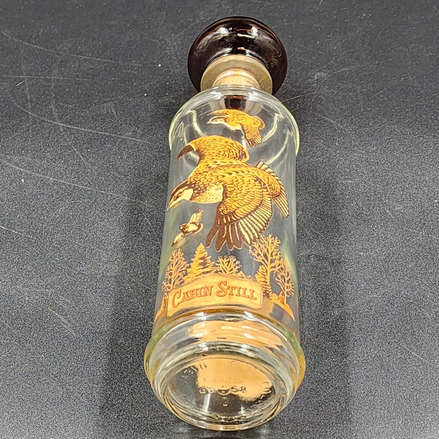 Cabin Still Whiskey Empty Decanter Sportsman Collection Covey of Quail Cork Top