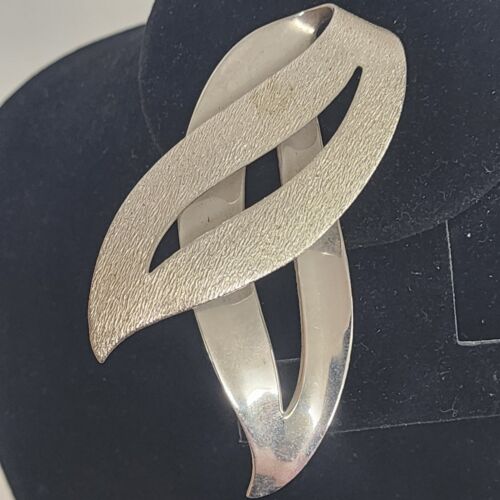 Sarah Coventry Silver Tone Flame 3" Brooch Pin Vintage costume Jewelry 1970s