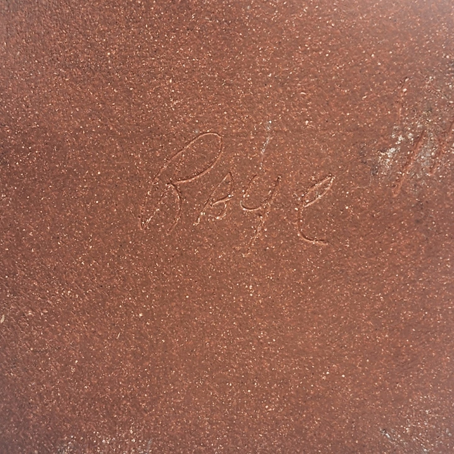 Handmade Studio Art Red Clay Serving Bowl Pink to White Glaze 9" x 2.5" Signed