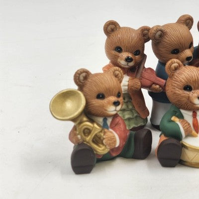 Homco Collections No 1422 Set of 6 Symphony Orchestra Musical Teddy Bears Vtg