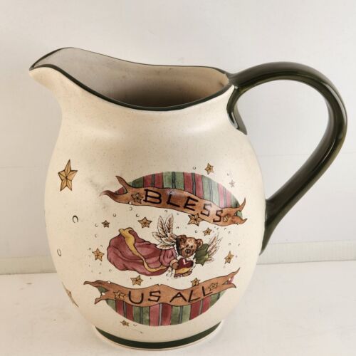 Bless Us All Water Pitcher Bearware Pottery Works Boyds Collection 7.5"