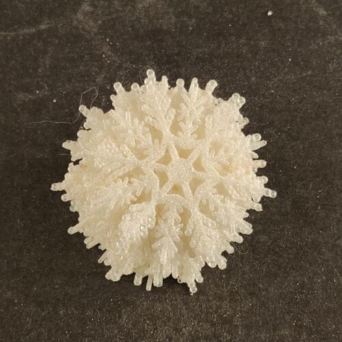 24 Piece White 3" Snowflake Winter Decorations Plastic Glitter Reversible