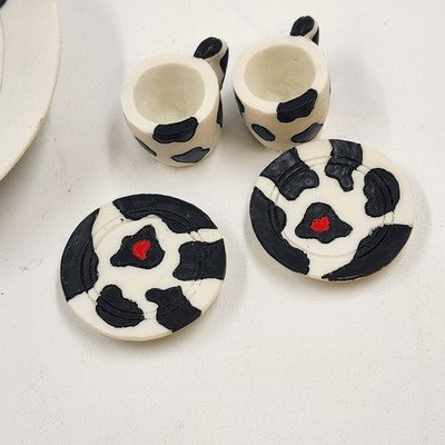 Dalmatian Dog Mini Tea Set Fire Station Theme w/ Box Vtg 1995