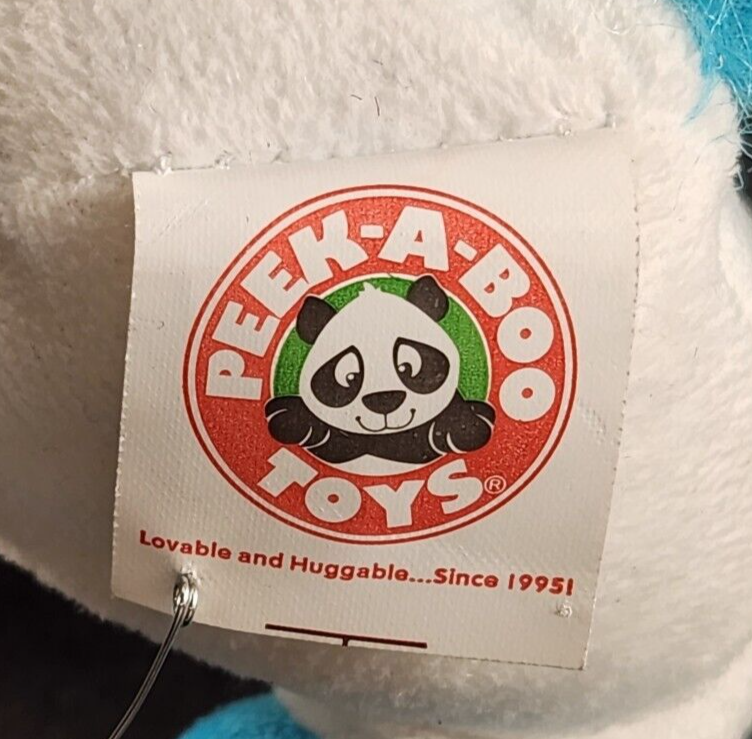 Small White with Blue Plush Stuffed Animal Unicorn Buddy Peak A Boo Toys 8" high